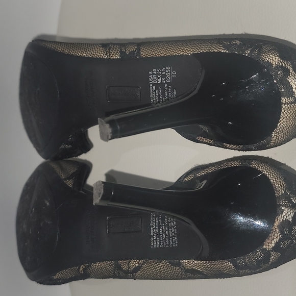 Black Lace High Heels size 8. 3.5" heel - Picture 5 of 8